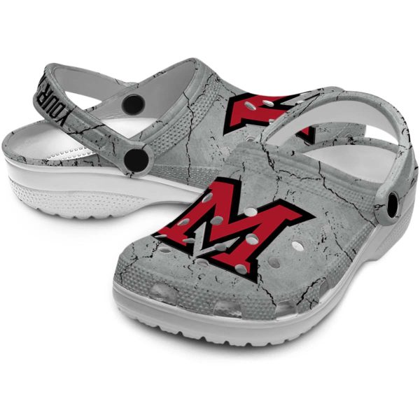 customized miami redhawks cracked texture clog high quality