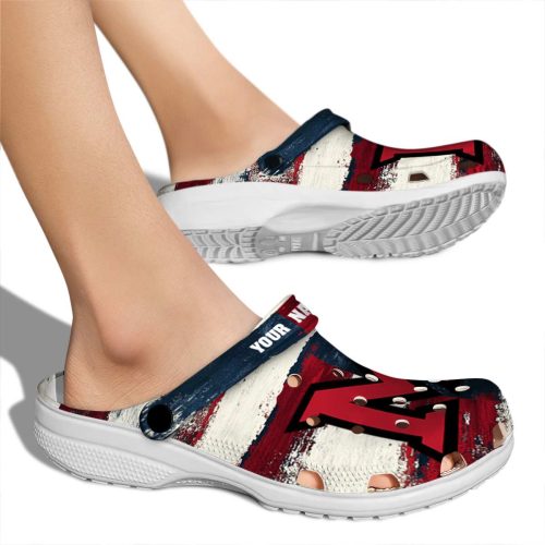 customized miami redhawks patriotic stripes clog fashion forward