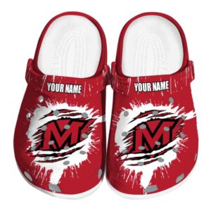 customized miami redhawks splash motif background clog best selling