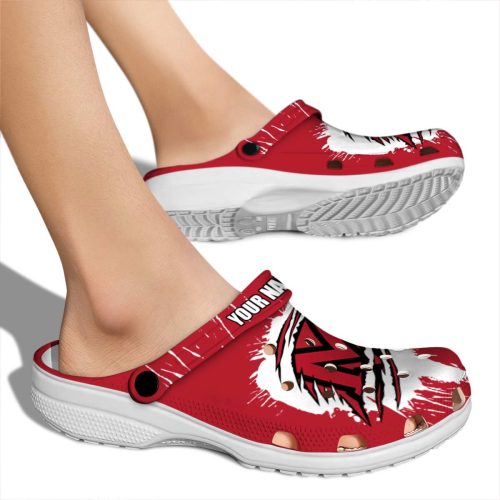 customized miami redhawks splash motif background clog fashion forward