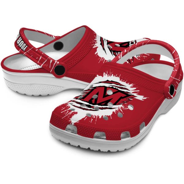 customized miami redhawks splash motif background clog high quality
