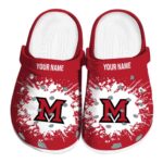 customized miami redhawks splatter background clog best selling
