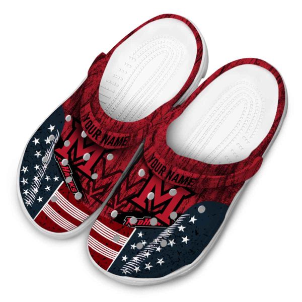 customized miami redhawks star spangled side pattern clog latest model
