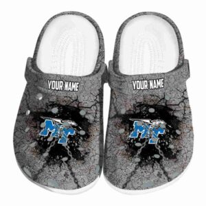 customized middle tennessee blue raiders cracked ground texture clog best selling