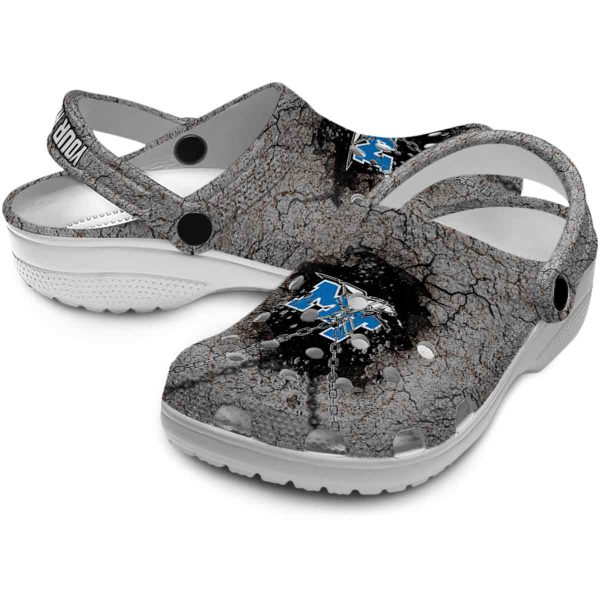 customized middle tennessee blue raiders cracked ground texture clog high quality