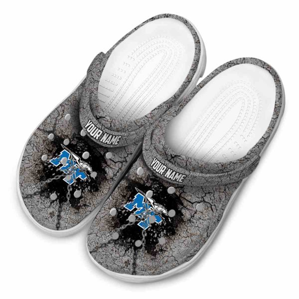 customized middle tennessee blue raiders cracked ground texture clog latest model