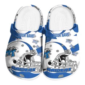 customized middle tennessee blue raiders football helmet clog best selling