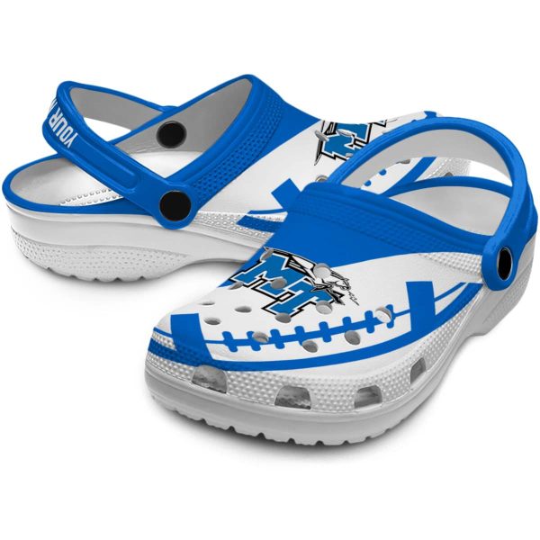 customized middle tennessee blue raiders football motif clog high quality