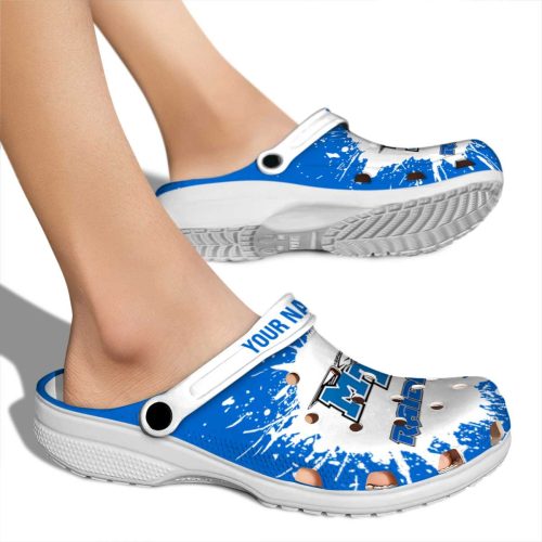 customized middle tennessee blue raiders splash art clog fashion forward