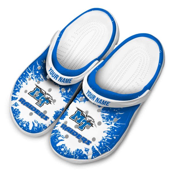 customized middle tennessee blue raiders splash art clog latest model