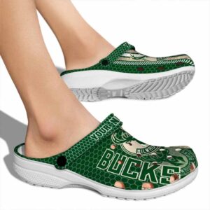 customized milwaukee bucks contrasting stripes clog fashion forward