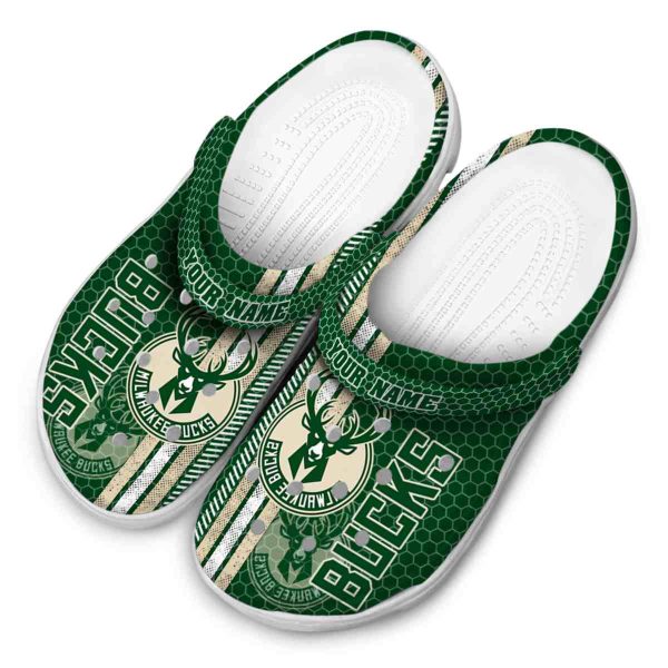 customized milwaukee bucks contrasting stripes clog latest model