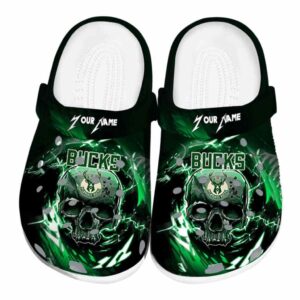 customized milwaukee bucks gothic skull clog best selling