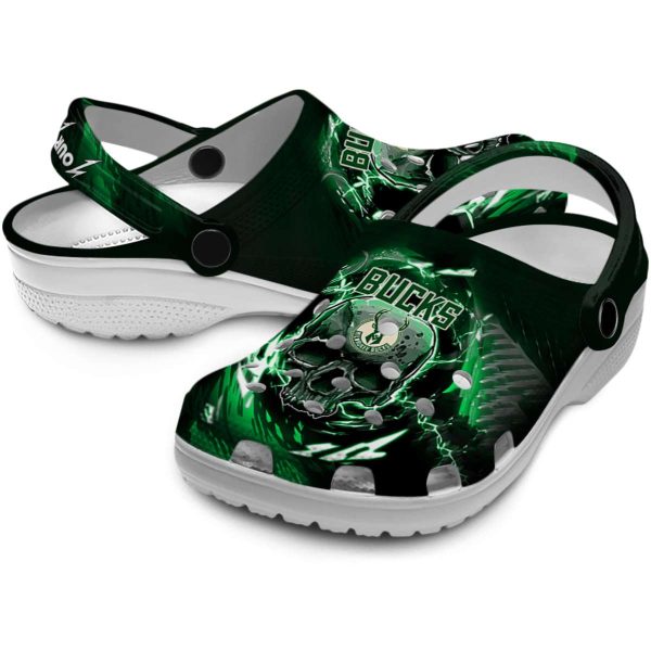 customized milwaukee bucks gothic skull clog high quality
