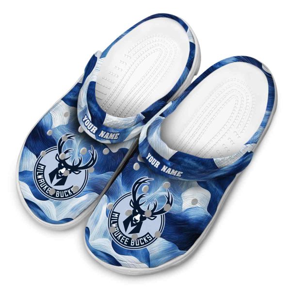 customized milwaukee bucks ocean waves clog latest model