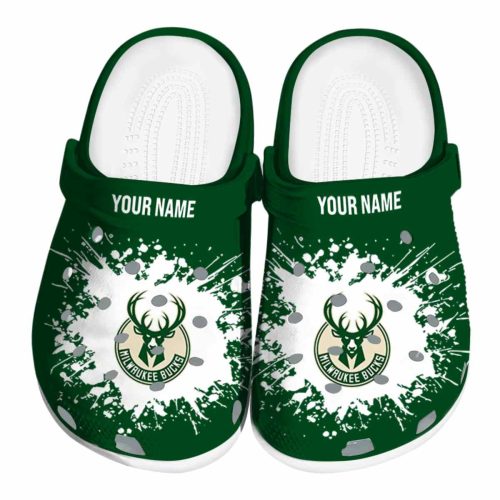customized milwaukee bucks splatter background clog best selling