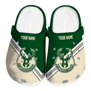 customized milwaukee bucks striped accents clog best selling