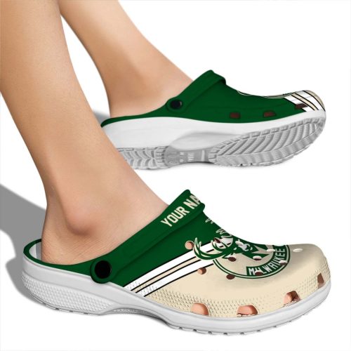 customized milwaukee bucks striped accents clog fashion forward