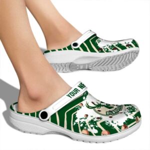 customized milwaukee bucks zigzag paint burst clog fashion forward