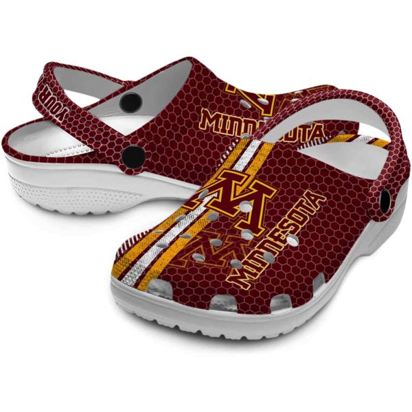 customized minnesota golden gophers contrasting stripes clog high quality