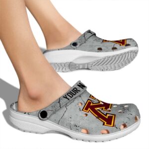 customized minnesota golden gophers cracked texture clog fashion forward