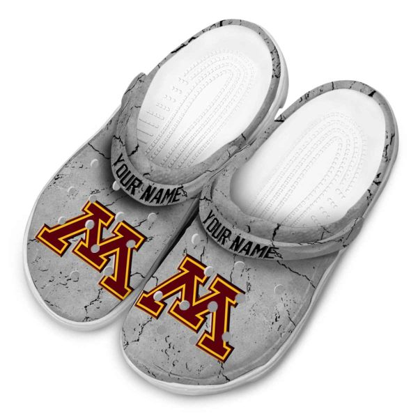 customized minnesota golden gophers cracked texture clog latest model