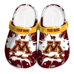 customized minnesota golden gophers splatter pattern clog best selling