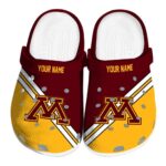 customized minnesota golden gophers striped accents clog best selling