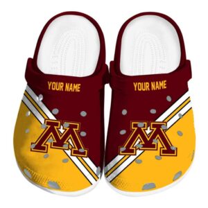 customized minnesota golden gophers striped accents clog best selling