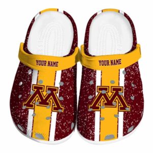 customized minnesota golden gophers vertical stripes clog best selling