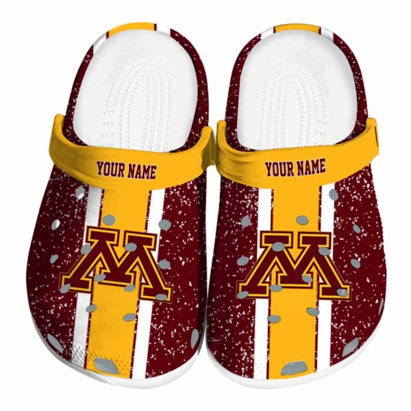 customized minnesota golden gophers vertical stripes clog best selling