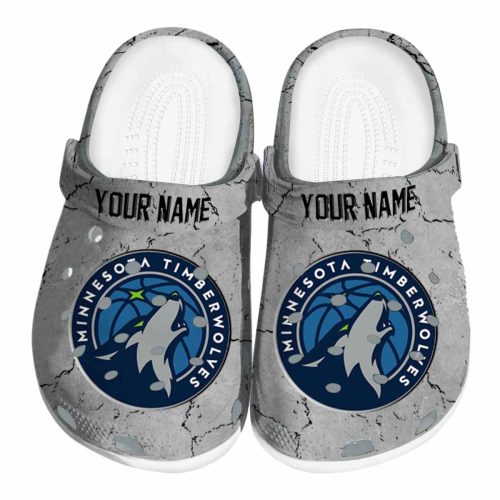 customized minnesota timberwolves cracked texture clog best selling
