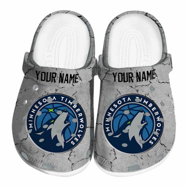 customized minnesota timberwolves cracked texture clog best selling