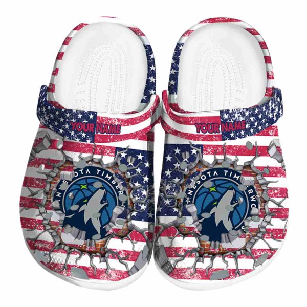 customized minnesota timberwolves freedom splinter clog best selling