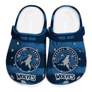 customized minnesota timberwolves paint splatter graphics clog best selling