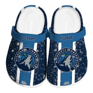 customized minnesota timberwolves vertical stripes clog best selling