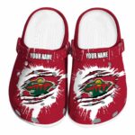 customized minnesota wild splash motif background clog best selling