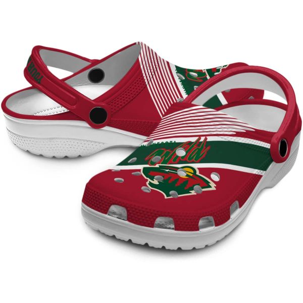 customized minnesota wild vibrant dual tone clog high quality
