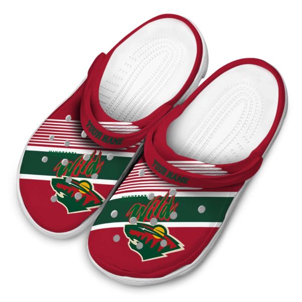 customized minnesota wild vibrant dual tone clog latest model