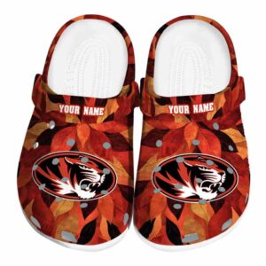 customized missouri tigers autumn leaves clog best selling