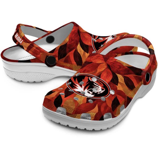 customized missouri tigers autumn leaves clog high quality