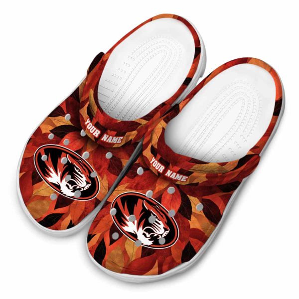customized missouri tigers autumn leaves clog latest model