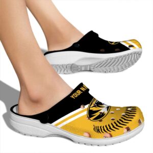 customized missouri tigers baseball motif clog fashion forward