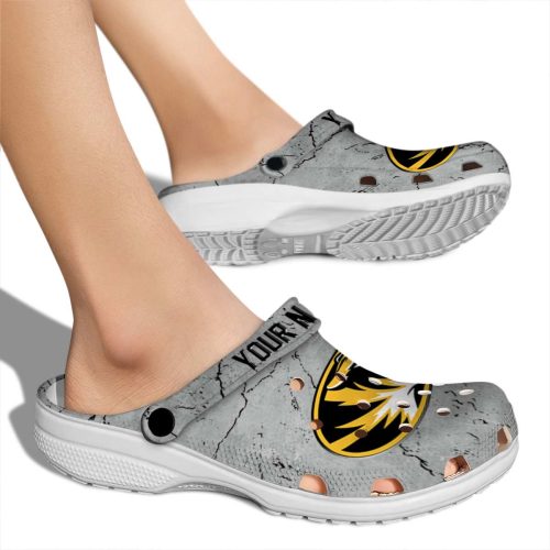 customized missouri tigers cracked texture clog fashion forward