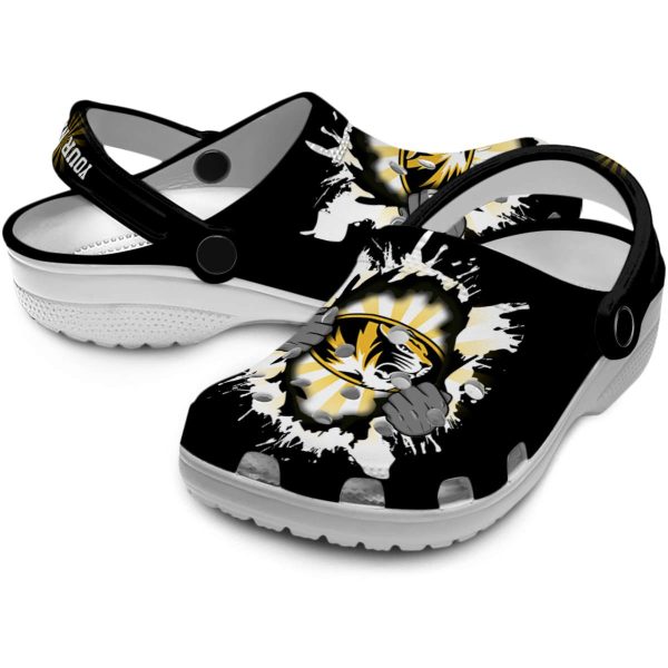 customized missouri tigers gripping hand clog high quality