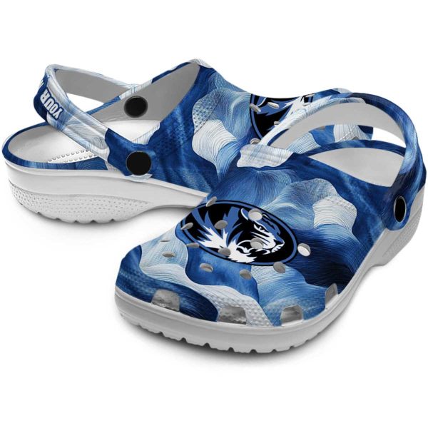 customized missouri tigers ocean waves clog high quality