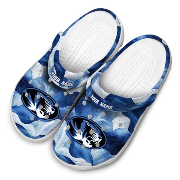 customized missouri tigers ocean waves clog latest model