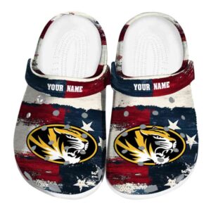customized missouri tigers patriotic stripes clog best selling