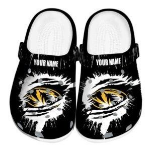 customized missouri tigers splash motif background clog best selling