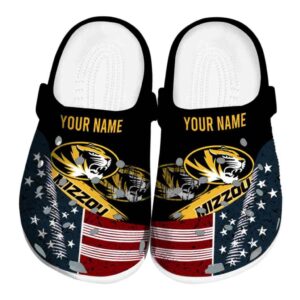 customized missouri tigers star spangled side pattern clog best selling
